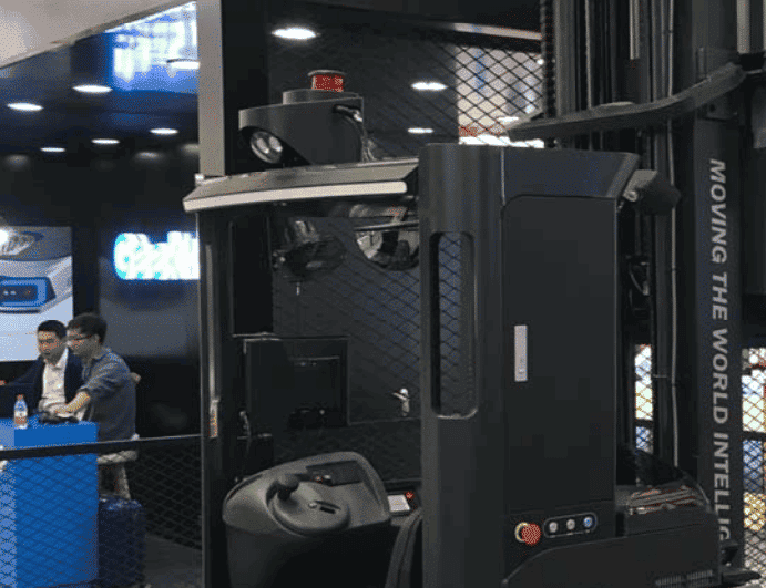 A laser scanner placed high on an automated vehicle