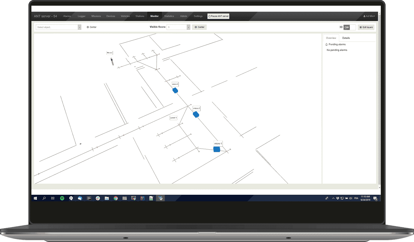 ANT server by BlueBotics makes AGV fleet management simple.