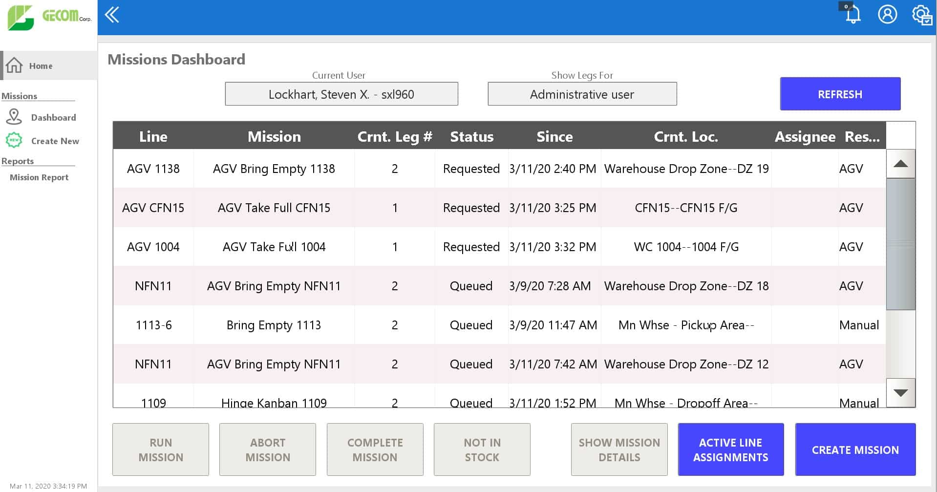 Interacting with AGVs via the Ignition software